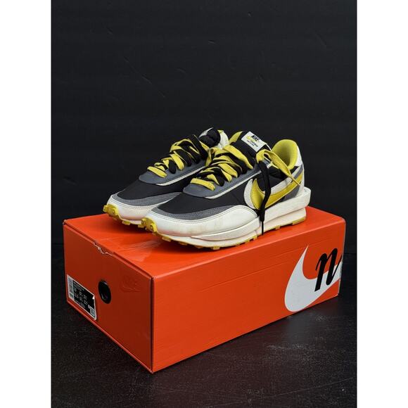 Size 10 - Nike LD Waffle Sacai Undercover Black Bright Citron Preowned - Picture 1 of 11